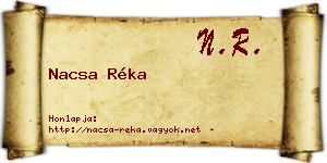 Nacsa Réka névjegykártya